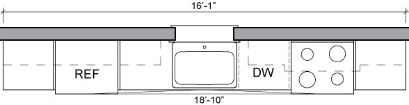 straight line kitchen